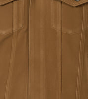 close-up-leather - Men's Trucker Suede Jacket, Casual Suede Jacket, Men's Suede Outerwear, Suede Trucker Jacket