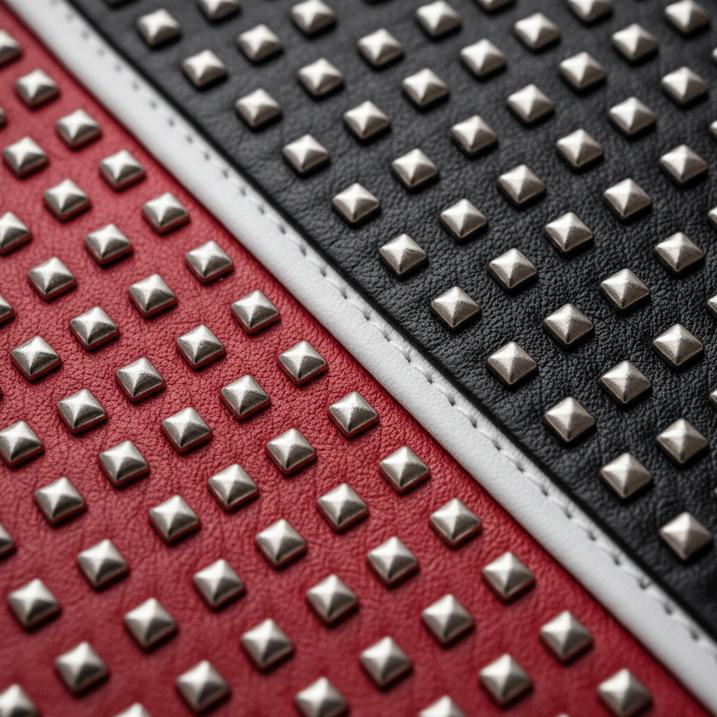 close-up-leather - Men's Two-Tone Leather Punk Rock Motorcycle Jacket