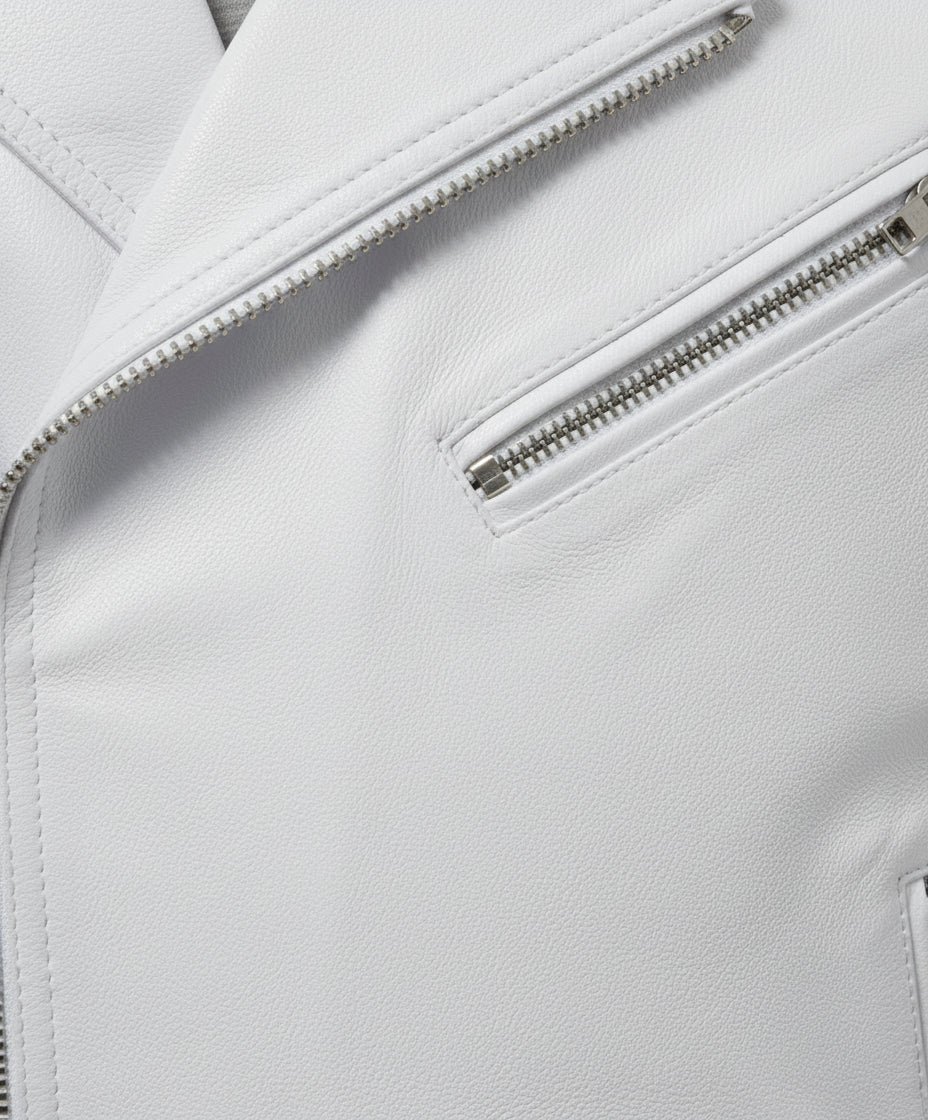 close-up-leather - Mens white color leather Vest, Men Sleeve less leather Jacket