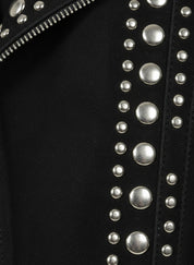 close-up-leather - Punk Men Black Studded Jacket, Suede Studded Jacket, Jackets