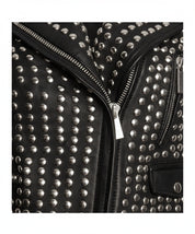 close-up-leather - Women All over sliver studded Moto Jacket, 's Fashion moto Jacket