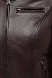 close-up-leather - Women antique Brown leather Jacket, Women multi Pocket biker jacket Jacket