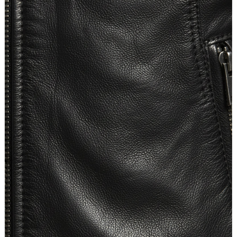 close-up-leather - Women Black Removable Hooded Black Leather Jacket, Biker Style Jacket