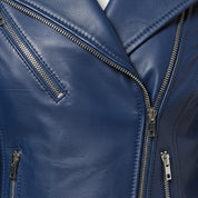 close-up-leather - Women blue biker leather jacket, Women leather jacket, Motorcycle jacket