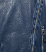 close-up-leather - Women Blue Leather Slimfit Biker Fashion Jacket, Party Jacket for Women
