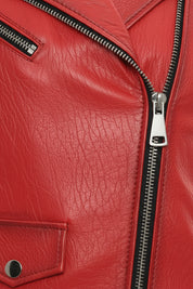 close-up-leather - Women's Biker Leather Jacket, Moto Jacket for Women, Handmade Leather Jacket, Distressed Red Biker Jacket