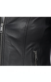 close-up-leather - Women's Moto Leather Jacket, Women's Motorcycle Jacket, Women's Biker Jacket, Women's Leather Jacket