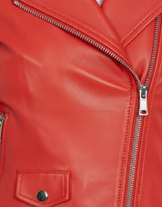 close-up-leather - Women's Moto Leather Jacket, Women's Motorcycle Jacket, Leather Biker Jacket, Women's Leather Moto Jacket