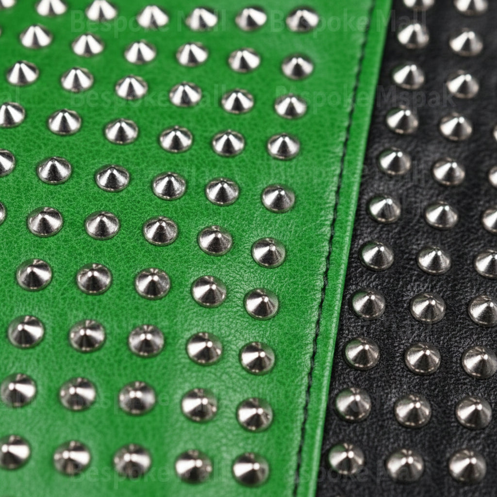 close-up-leather - Women's Punk Studded Real Cowhide Leather Motorbike Jacket