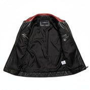 close-up-lining - Men Alex Mercer Stylish Embroidery Leather Jacket Fashion Leather Jacket