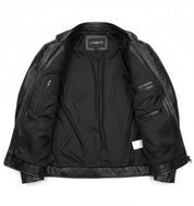 close-up-lining - Men black brando leather jacket, Black biker jacket, Motorcycle jacket mens
