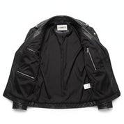 close-up-lining - Men Black Leather Slim fit Biker Jacket, Men Leather Outerwear for Racers