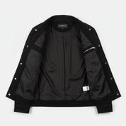 close-up-lining - Men black suede trucker jacket, suede multi pocket jacket, Jacket for men