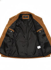 close-up-lining - Men Cowboy Genuine Suede Western Jacket, Cowboy Leather Jacket With Fringe