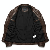 close-up-lining - Men Slim Fit Leather Jacket, Jackets, antique brown Leather Jacket