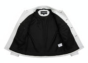 close-up-lining - Men White Cow Leather Western Cowboy Jacket With Fringe, Mens Fringe Jacket