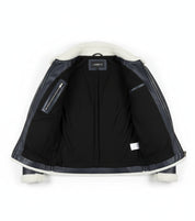 close-up-lining - Men's B-3 Shearling Jacket, Aviator Leather Jacket, Bomber Jacket, Flight Jacket