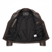 close-up-lining - Mens Biker Leather Jacket, Men Fashion Black Motorcycle Jacket, Jackets