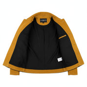 close-up-lining - Men's Cowboy Suede Leather Jacket with Fringes and Beadwork