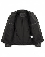 close-up-lining - Men's Easy Rider Leather Motorcycle Jacket
