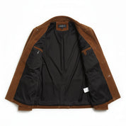 close-up-lining - Men's Field Jacket, Men's Safari Jacket, Suede Leather Jacket, Cognac Brown Jacket