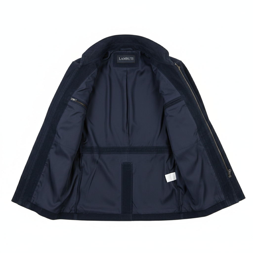 close-up-lining - Men's Field Jacket, Suede Field Jacket, Utility Jacket, Men's Casual Jacket