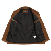 close-up-lining - Men's Field Suede Jacket, Suede Field Jacket, Men's Casual Suede Jacket, Brown Suede Jacket