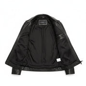 close-up-lining - Men's Leather Jacket, Classic Leather Jacket, Minimalist Leather Jacket, Black Leather Jacket