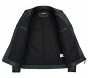 close-up-lining - Men's Slim Fit Black Leather Biker Jacket