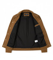 close-up-lining - Men's Trucker Suede Jacket, Casual Suede Jacket, Men's Suede Outerwear, Suede Trucker Jacket