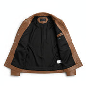 close-up-lining - Men's Trucker Suede Jacket, Casual Suede Jacket, Men's Button-Up Jacket, Lightweight Suede Jacket