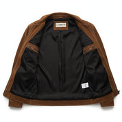 close-up-lining - Men's Trucker Suede Jacket, Suede Biker Jacket, Men's Casual Suede Jacket, Suede Moto Jacket