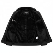 close-up-lining - New Black biker leather jacket, Men black motorcycle jacket, men jackets