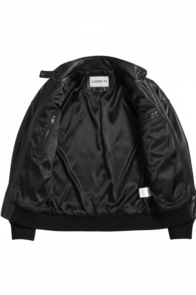 close-up-lining - New Handmade Women Hooded Leather Jacket, Leather Jackets, Fashion