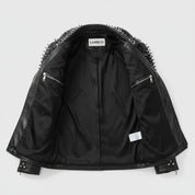 close-up-lining - Punk Men Make to Order Rock Studded Jacket, Moto Biker Jacket
