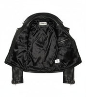 close-up-lining - Punk Men Silver Studded Leather Black Rock Studded Leather Jackets