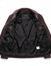 close-up-lining - Women antique Brown leather Jacket, Women multi Pocket biker jacket Jacket