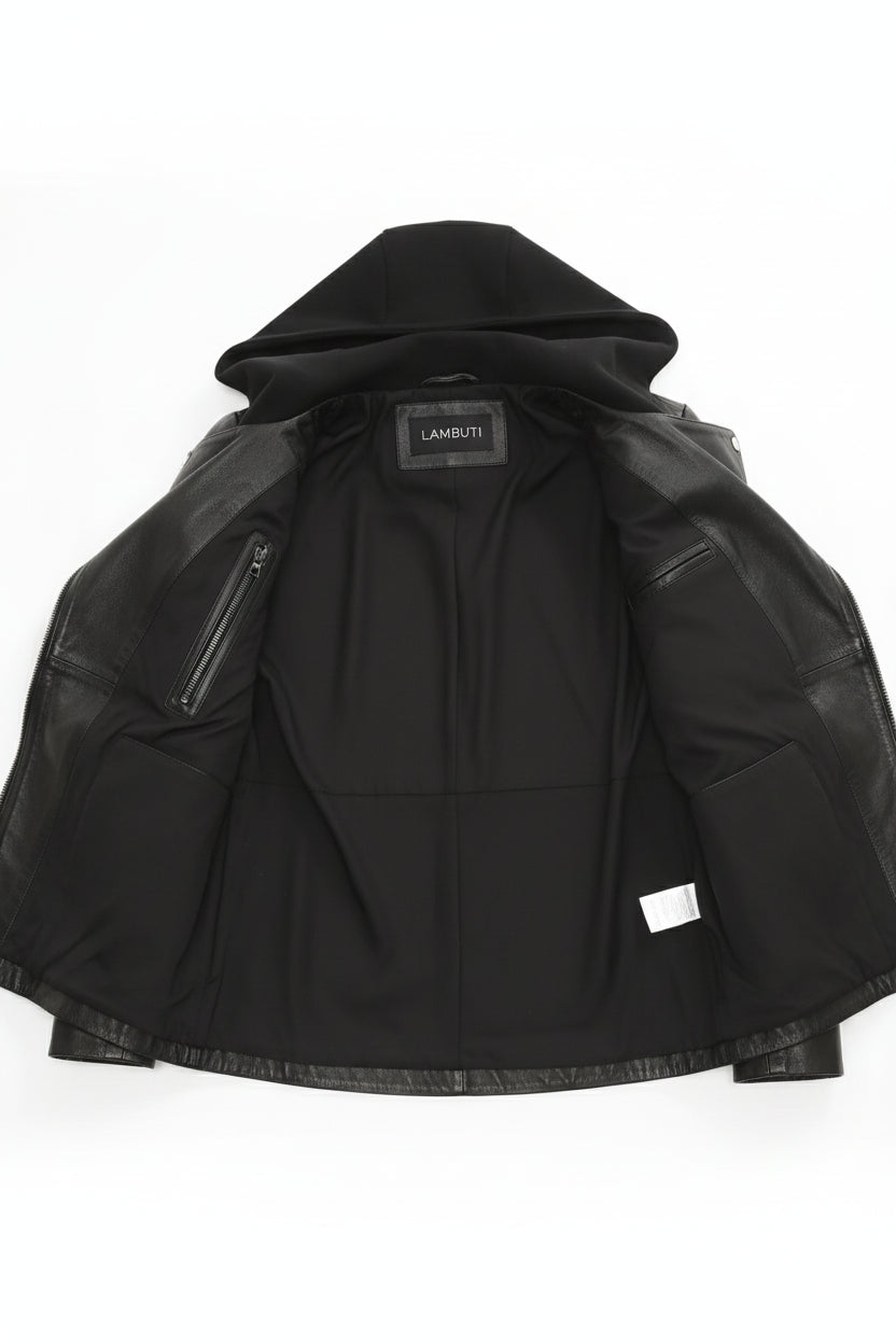 close-up-lining - Women's Asymmetrical Zip Leather Jacket, Women's Leather Biker Jacket, Women's Moto Jacket, Leather Motorcycle Jacket