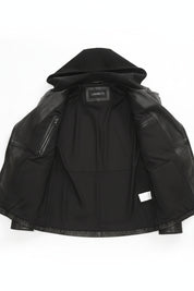 close-up-lining - Women's Asymmetrical Zip Leather Jacket, Women's Leather Biker Jacket, Women's Moto Jacket, Leather Motorcycle Jacket