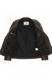 close-up-lining - Women's Biker Leather Jacket, Moto Jacket for Women, Handmade Leather Motorcycle Jacket