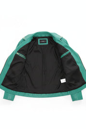 close-up-lining - Women's Biker Leather Jacket, Moto Jacket, Leather Motorcycle Jacket, Women's Moto Jacket