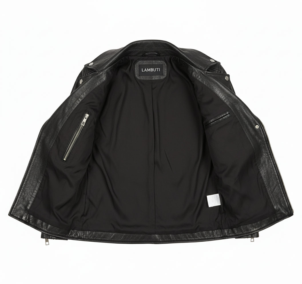 close-up-lining - Women's Biker Leather Jacket, Women's Moto Jacket, Leather Motorcycle Jacket, Women's Leather Jacket