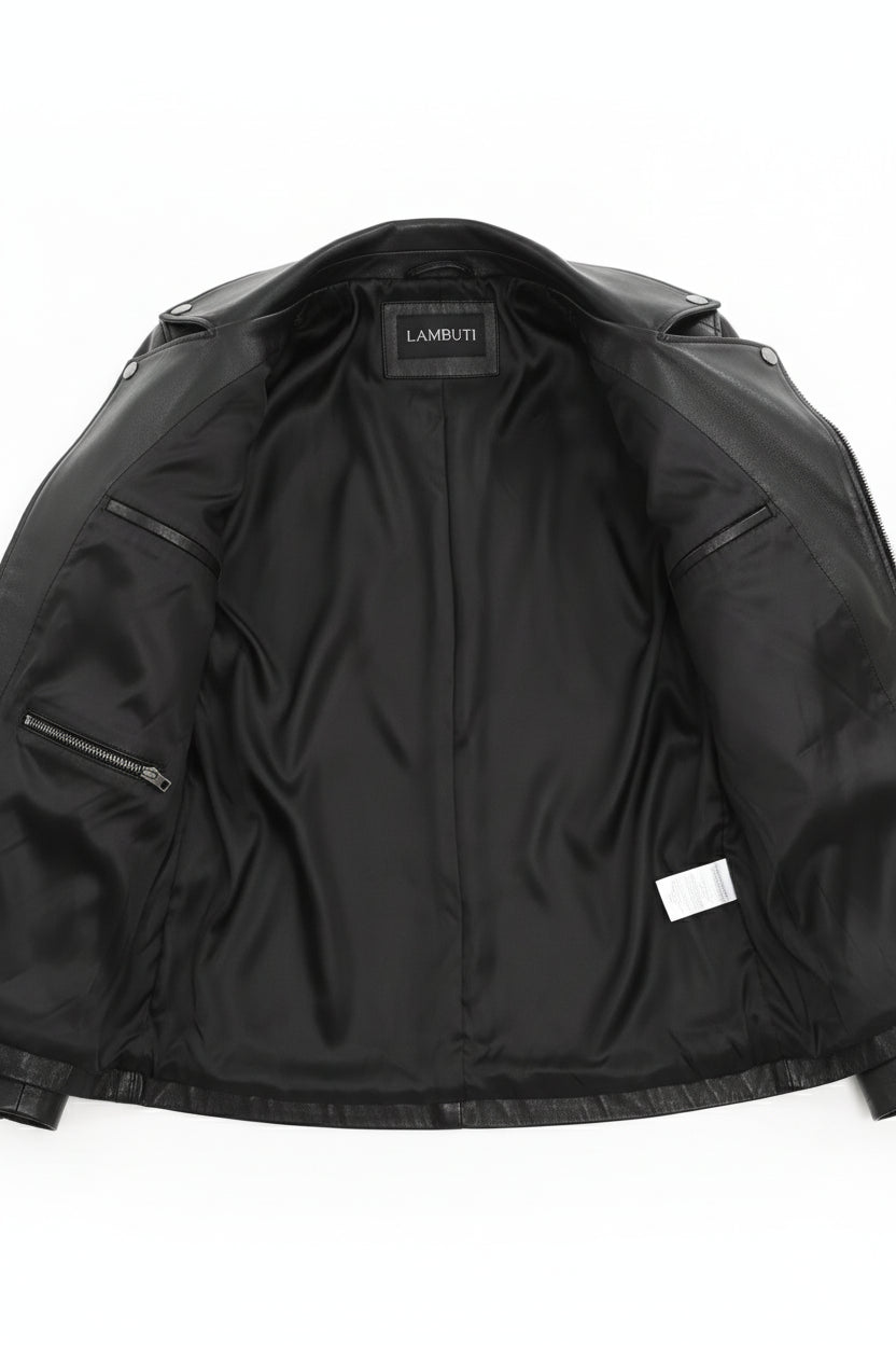 close-up-lining - Women's Moto Leather Jacket, Biker Jacket, Leather Motorcycle Jacket, Women's Leather Moto Jacket