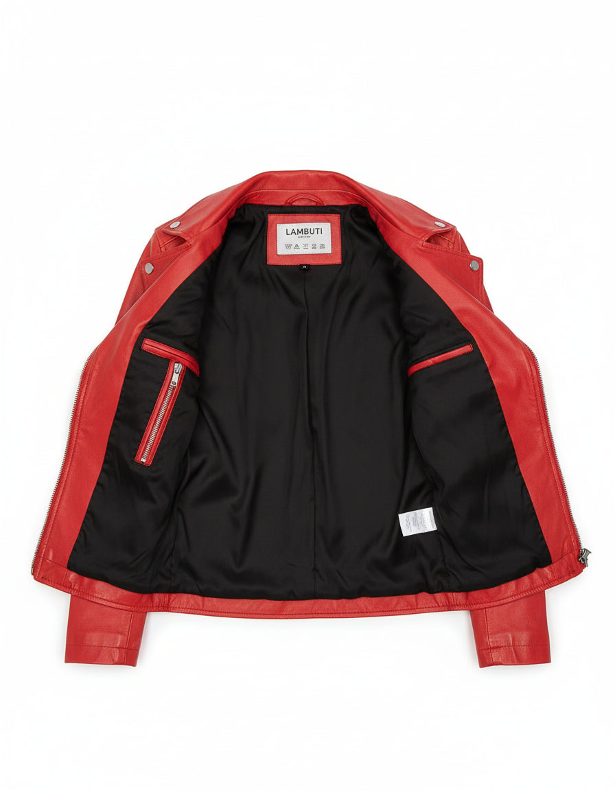 close-up-lining - Women's Moto Leather Jacket, Women's Motorcycle Jacket, Leather Biker Jacket, Women's Leather Moto Jacket