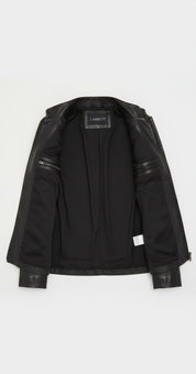 close-up-lining - Women's Racer Leather Jacket, Women's Moto Jacket, Leather Biker Jacket, Women's Motorcycle Jacket