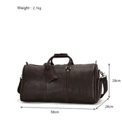 Handcrafted  Leather Zipper Large Men’s Travel Duffel Bag