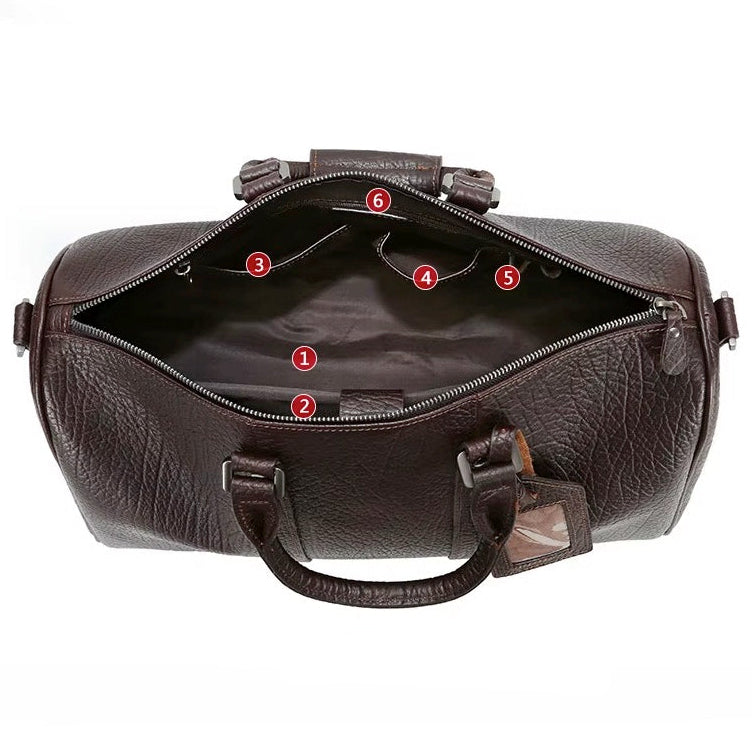 Premium Zipper Waterproof Genuine Leather Men’s Travel Duffel Bag