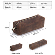 Crazy Horse Leather Pencil Pouch - Custom Durable Genuine Leather Pencil Ba