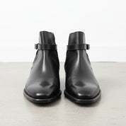 Handcrafted Men's Black Leather And Suede Ankle  Boots