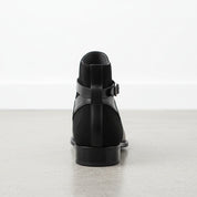 Handcrafted Men's Black Leather And Suede Ankle  Boots